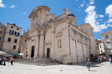 Dubrovnik, Hırvatistan - yaklaşık Temmuz 2016: Dubrovnik'teki eski şehir sokakları, Unesco Dünya Mirası alanı