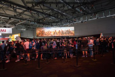 Köln, Almanya, 22 Ağustos 2017: Gamescom, Köln 'deki Koelnmesse' de her yıl düzenlenen video oyunu fuarıdır.