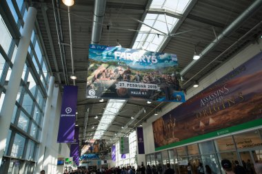 Köln, Almanya, 22 Ağustos 2017: Gamescom, Köln 'deki Koelnmesse' de her yıl düzenlenen video oyunu fuarıdır.