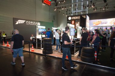 Köln, Almanya, 22 Ağustos 2017: Gamescom, Köln 'deki Koelnmesse' de her yıl düzenlenen video oyunu fuarıdır.