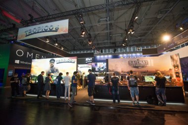 Köln, Almanya, 22 Ağustos 2017: Gamescom, Köln 'deki Koelnmesse' de her yıl düzenlenen video oyunu fuarıdır.