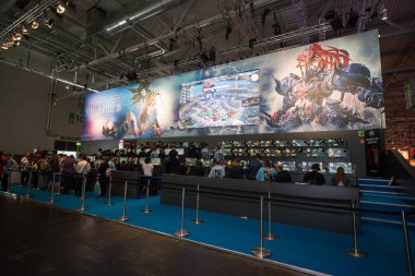 Köln, Almanya, 22 Ağustos 2017: Gamescom, Köln 'deki Koelnmesse' de her yıl düzenlenen video oyunu fuarıdır.