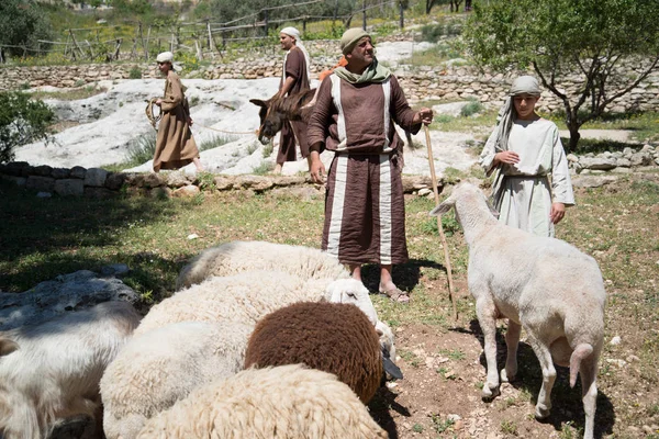 Nazaré Israel Abril 2014 Pessoas Vestidas Com Trajes Históricos Desde — Fotografia de Stock