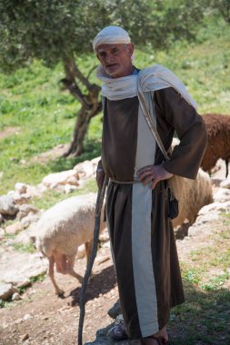 Nazareth, Israil-11 Nisan 2014: Insanlar Nasıralı köyünde ISA zaman tarihsel kıyafetler giymiş