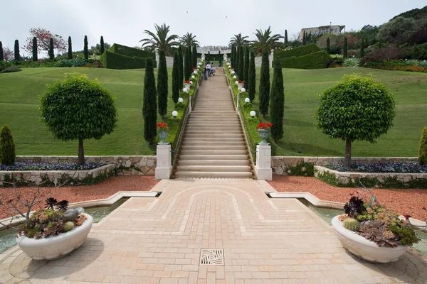 Vackra Bahai Trädgårdar Haifa Israel — Stockfoto