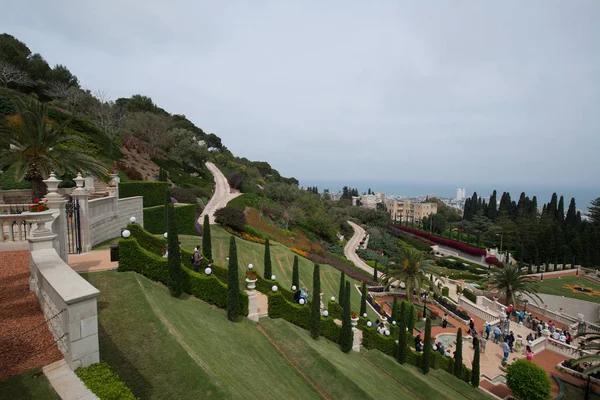 Beaux Jardins Bahai Haïfa Israël — Photo