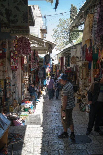 Jerusalem Israel April 2014 People Bazaar Streets Jerusalem Israel — Stock Photo, Image