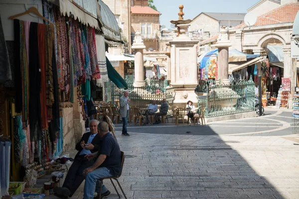 Jérusalem Israël Avril 2014 Les Gens Dans Les Rues Bazar — Photo