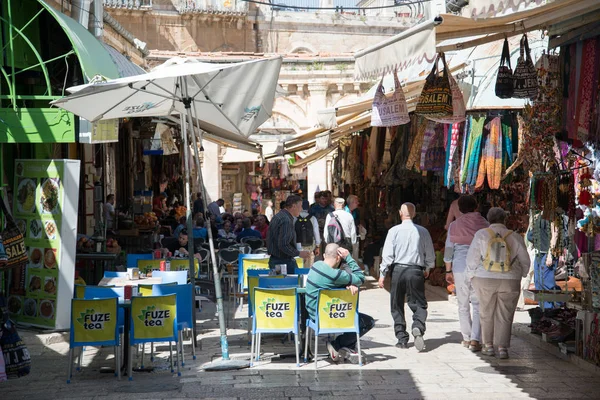 Gerusalemme Israele Aprile 2014 Gente Nelle Strade Bazar Gerusalemme Israele — Foto Stock