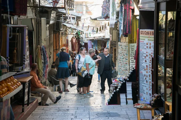 Gerusalemme Israele Aprile 2014 Gente Nelle Strade Bazar Gerusalemme Israele — Foto Stock