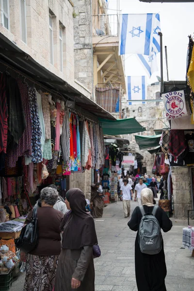 Jeruzalém Izrael Dubna 2014 Lidé Oblasti Bazaru Jeruzaléma Izrael — Stock fotografie