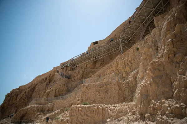 Hermosa Vista Fortaleza Masada Israel — Foto de Stock
