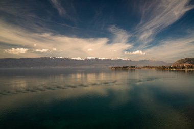 Ohri Gölü, Makedonya, güzel gün batımı