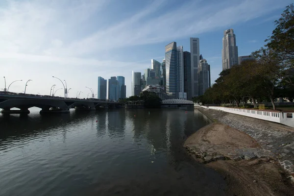 Σιγκαπούρη Circa Ιανουάριος 2015 Cityscape Προβολή Της Σιγκαπούρης Στο Φως — Φωτογραφία Αρχείου
