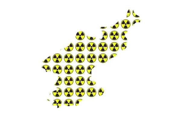 朝鲜放射性地图的概念 — 图库矢量图片