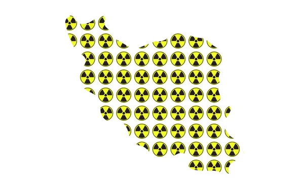 Koncepcja Radioaktywnej Mapy Iranu — Wektor stockowy