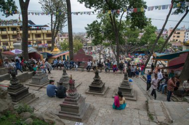 Nepal, Kathmandu-Mayıs 2017 yaklaşık: Katmandu, Nepal Swayambhunath Stupa alanı