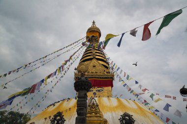 Swayambhunath Stupa sırasında gündüz Kathmandu, Nepal