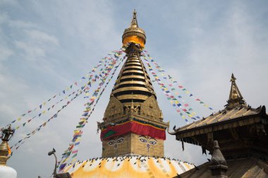 Swayambhunath Stupa sırasında gündüz Kathmandu, Nepal