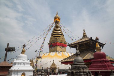 Swayambhunath Stupa sırasında gündüz Kathmandu, Nepal
