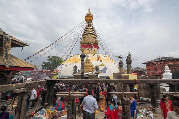 尼泊尔 加德满都 2017年 尼泊尔加德满都的 Swayambhunath Stupa — 图库照片