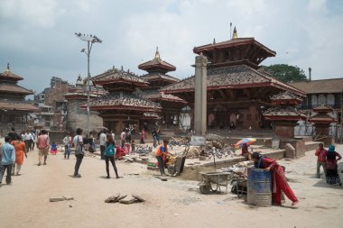 Katmandu, Nepal-Mayıs 2017: Katmandu Durbar Meydanı, UNESCO Dünya mirası sitesi