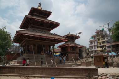 Katmandu, Nepal-Mayıs 2017: Katmandu Durbar Meydanı, UNESCO Dünya mirası sitesi