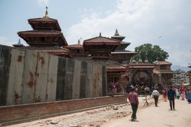 Katmandu, Nepal-Mayıs 2017: Katmandu Durbar Meydanı, UNESCO Dünya mirası sitesi