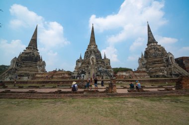 Eski Pagoda Wat Phrasisanpetch içinde. Ayutthaya tarihi şehir, Tayland 