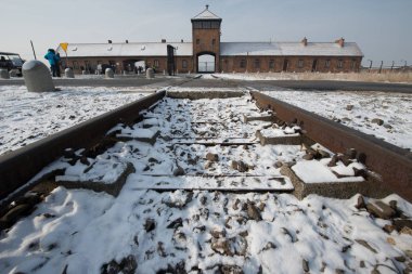 Oswiecim, Polonya-27 Ocak 2014-eski bir Nazi imha toplama kampı Auschwitz II, Avrupa 'nın en büyük 27 Ocak 2014 Oswiecim içinde