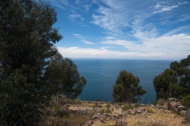 Taquile adası, Titicaca Gölü, Peru. Güney Amerika