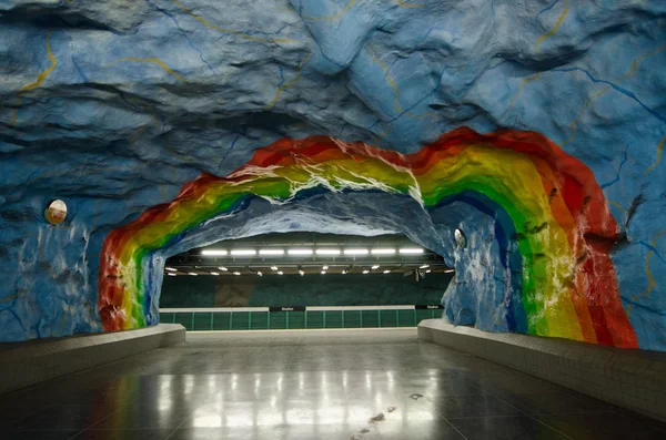 Sweden Circa June 2016 Stadium Metro Station Stockholm — Stock Photo, Image