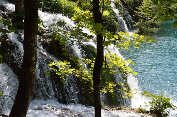 Lagos Cachoeiras Plitvice Parque Nacional Croácia — Fotografia de Stock