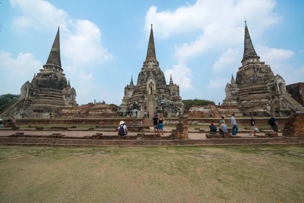 Alte Pagode Wat Phrasisanpetch Phra Sanphet Ayutthaya Historische Stadt Thailand — Stockfoto
