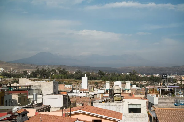 Vista Las Montañas Del Volcán Ciudad Región Arequipa Perú — Foto de Stock