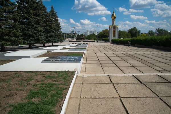 Tiraspol Transnistria Circa Agosto 2016 Praça Frente Memorial Guerra Tiraspol — Fotografia de Stock