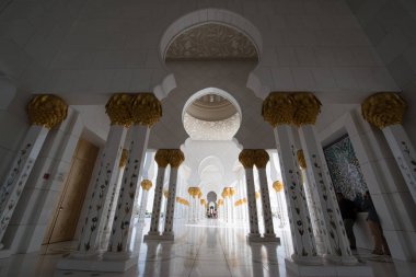 Abu Dabi, Birleşik Arap Emirlikleri - 15 Haziran 2014 - 15 Haziran 2014'te Abu Dabi'de Şeyh Zayed Ulu Camii. Birleşik Arap Emirlikleri'nin en büyük camisidir.