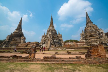 Eski Pagoda Wat Phrasisanpetch içinde. Ayutthaya tarihi şehir, Tayland 