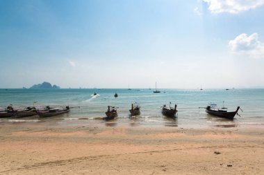 KRABI, THAILAND - CIRCA FEBRUARY 2016: Ao Nang beach one of the main Thai resort 