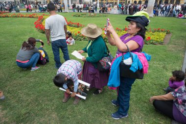 Chinchero, Peru, yaklaşık Eylül 2017: Chinchero, Peru halkı 