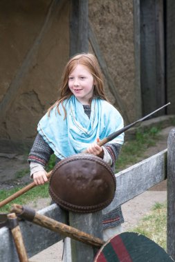 Foteviken, İsveç - Circa Haziran 2016: Foteviken İsveç'in güneyinde bulunan bir viking rezervasyon skansen açık hava müzesi