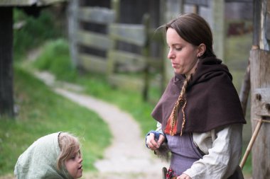 Foteviken, İsveç - Circa Haziran 2016: Foteviken İsveç'in güneyinde bulunan bir viking rezervasyon skansen açık hava müzesi