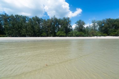 Tayland 'da zümrüt suyu ile güzel tropikal ada plaj. Tatil tatil konsepti