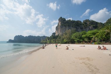 Koh Samui, Tayland, Circa Şubat 2016: Koh Samui, Tayland'daki Lipanoi plajının manzarası 