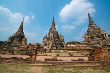 Eski Pagoda Wat Phrasisanpetch içinde. Ayutthaya tarihi şehir, Tayland 