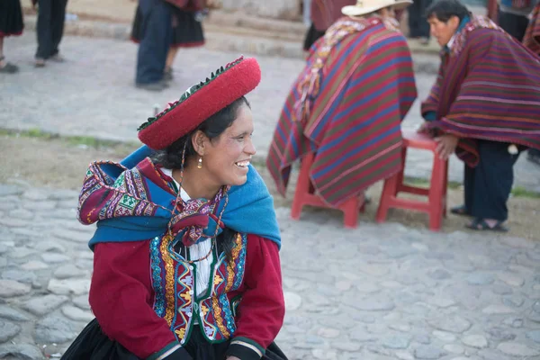 Chinchero Peru Circa September 2017 Mensen Van Chinchero Peru Gekleed — Stockfoto