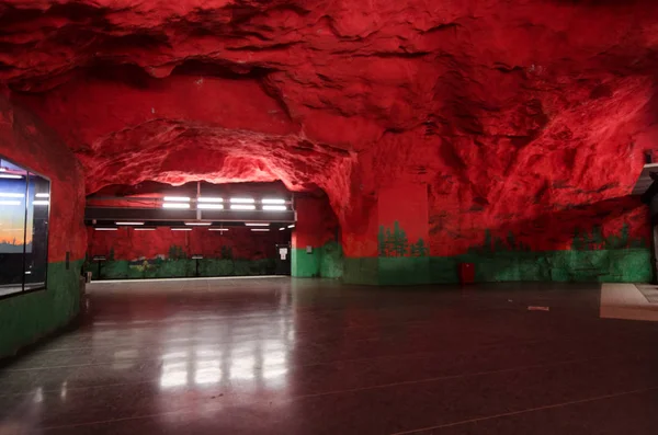 Sweden Circa June 2016 Stadium Metro Station Stockholm — Stock Photo, Image