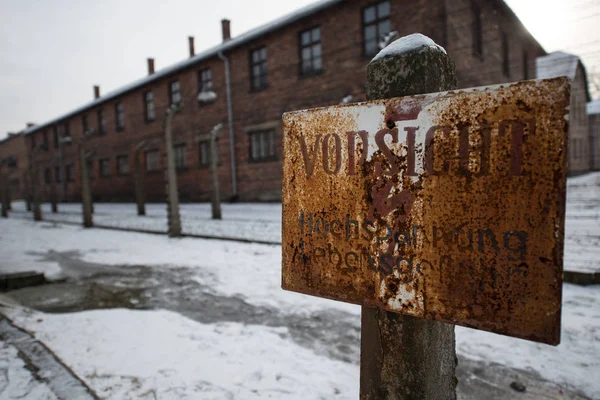 Oswiecim Polsko Ledna 2014 Bývalý Nacistický Koncentrační Tábor Osvětim Největší — Stock fotografie