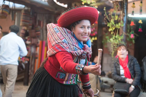 Chinchero Perú Alrededor Septiembre 2017 Gente Chinchero Perú Vestida Con — Foto de Stock