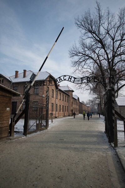 OSWIECIM, POLAND - JANUARY 27, 2014 - A former Nazi extermination concentration camp Auschwitz II, the biggest in Europe on January 27, 2014 in Oswiecim